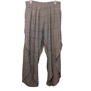 BLANQUE Plaid Pulip Pant Flowy Trousers Ruffle Slits 2